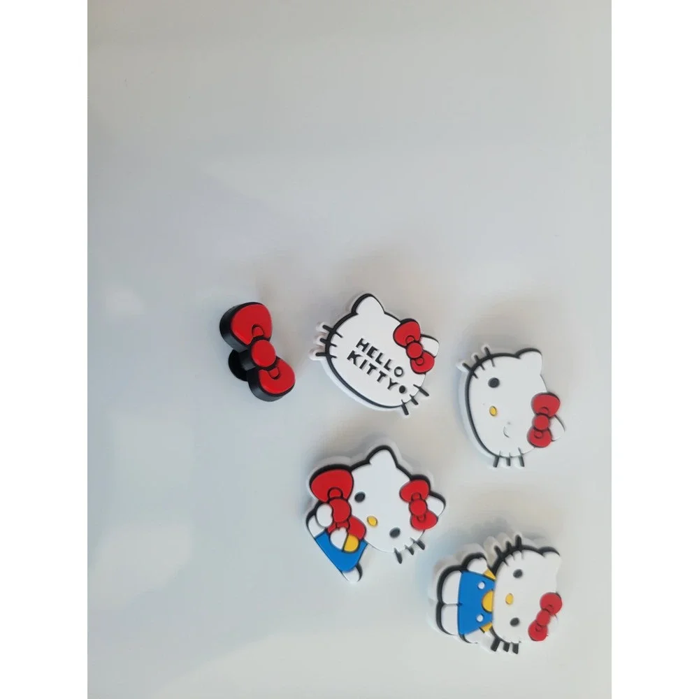 Sanrio Hello Kitty Shoe Charms 5pc Set Red Bow Kawaii Clog Accessories